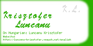 krisztofer luncanu business card